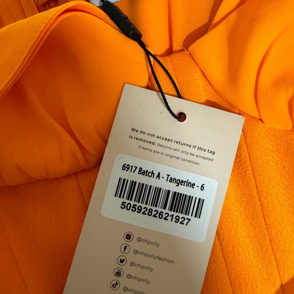 Oh Polly Perrine Corset Frill Skirt Maxi Dress in Tangerine Size 2 - Picture 12 of 14